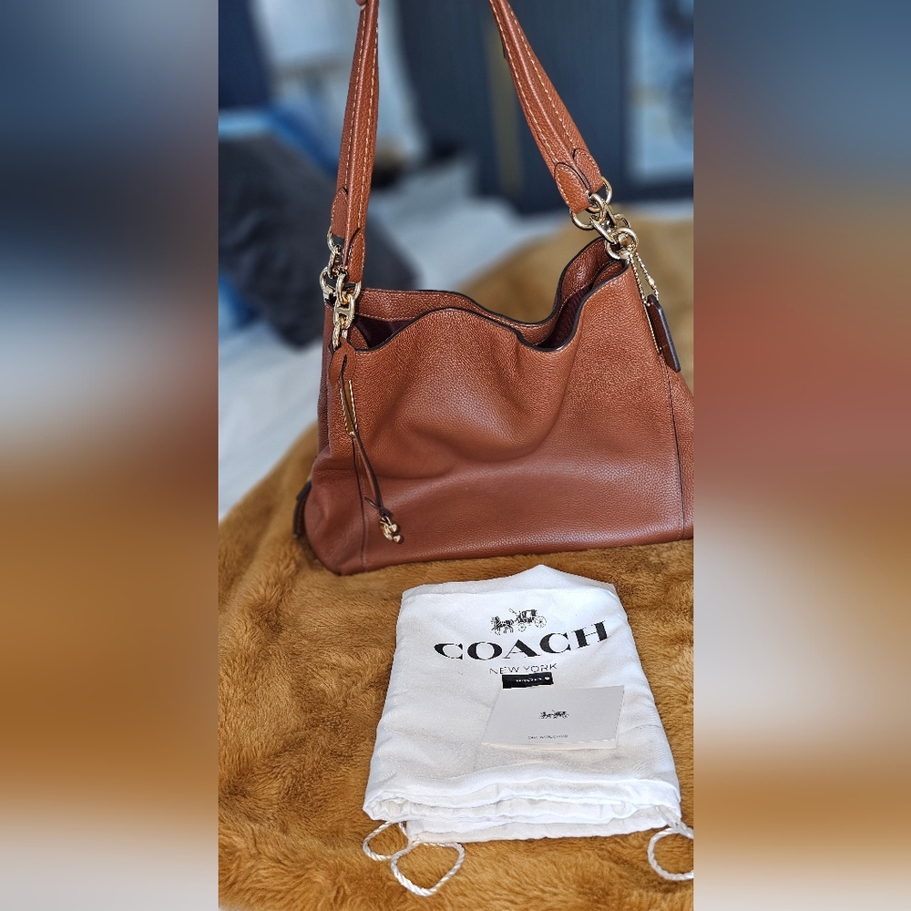 Coach Tan Leather Shoulder Bag